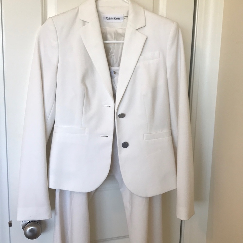 White Calvin Klein Suit (pants/jacket)